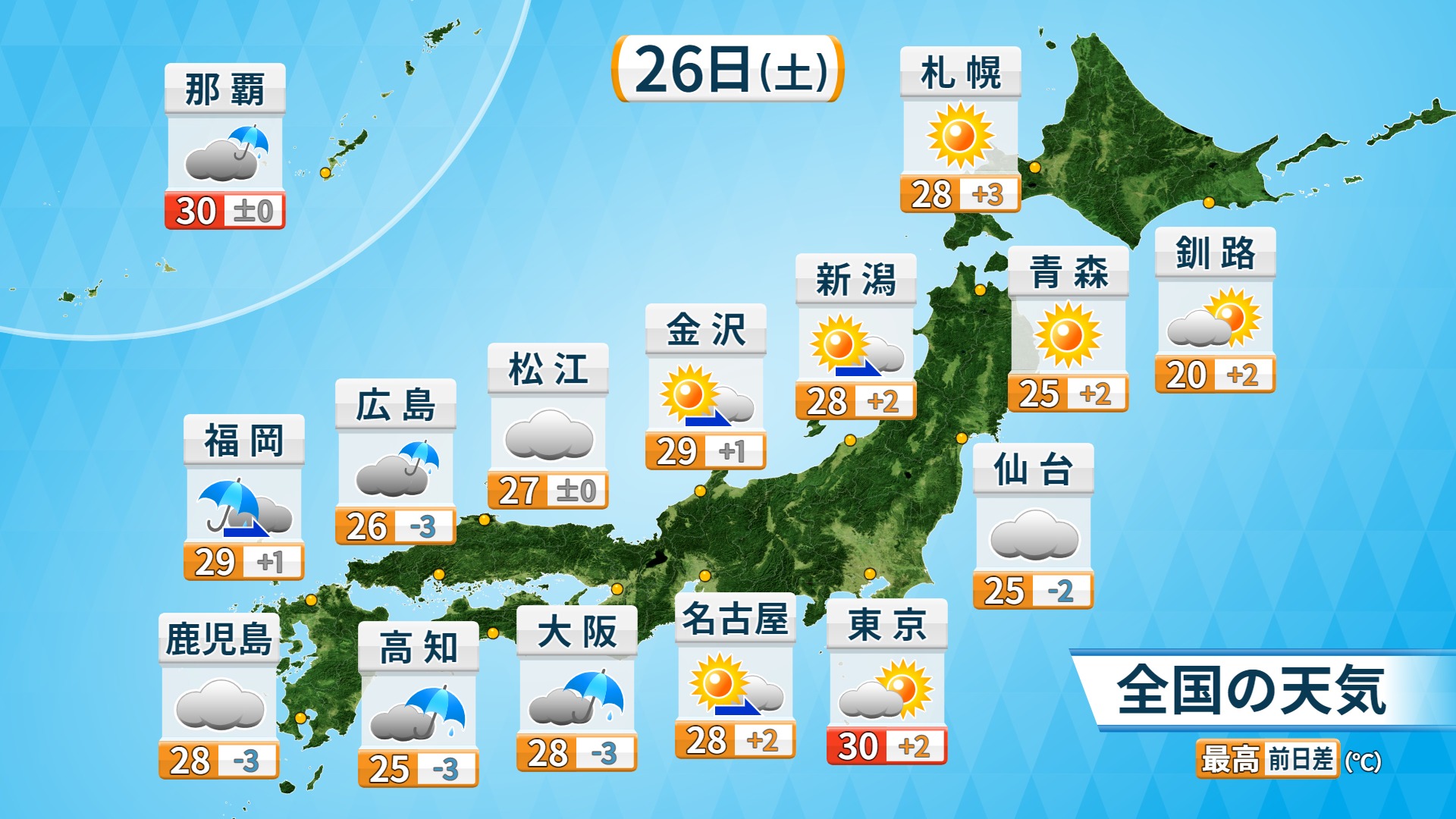 福岡良子official Site 天気のポイント 21年6月25日 金 きょうも雷雨に注意